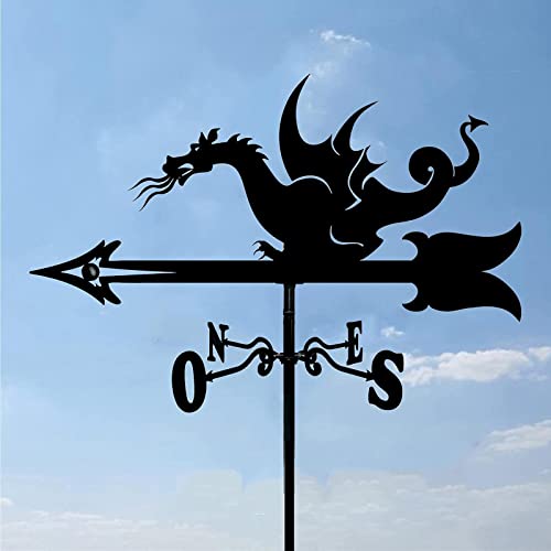Girouette en métal dragon indicateur de direction du vent pour toit de jardin