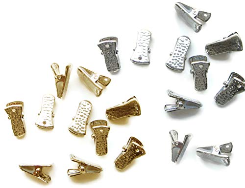 Metal Bulldog Clips for ID Badge Holders Lanyards Jewelry - Mini Alligator Grip Style (Gold and Silver)
