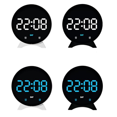 Reloj digital LED con pantalla personalizable y sensor de temperatura para escritorio 8
