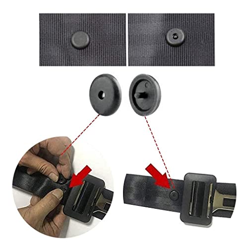 LEEQ - Botón de tope para cinturón de seguridad, no requiere soldadura para instalarlo, color gris, con punzón con mango de madera, 15 juegos de botones Cover