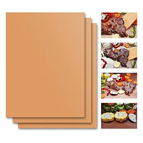 Hillento Grillmatte 5er-Set, Antihaft-Grillmatten, strapazierfähig, wiederverwendbar und pflegeleicht. Funktioniert für Gasgrillkohlegrill, 15,75 x 13 Zoll Cover
