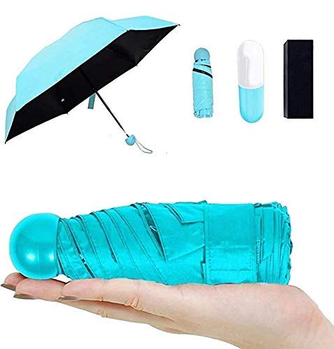 SHAYONA Waterproof Ultra UV Light Protective Compact and Small Umbrella with Cute Capsule Case (Assorted Colour)