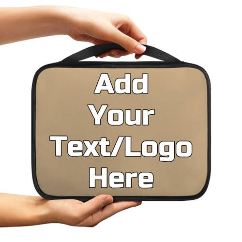 Image of Custom Photo Bible Cover Case Personalized Bible Covers Add Your Text Name Logo Image Customized Scripture Bags with Handle Gifts for Father Mother Sister Friends, Tan