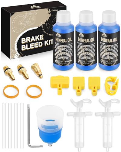 mtbtour Entlüftungskit für MAGURA Scheibenbremsen Bremsen Entlüftungskit Enthält 180 ml Mineralöl-Bremsflüssigkeit und Metalladaptern