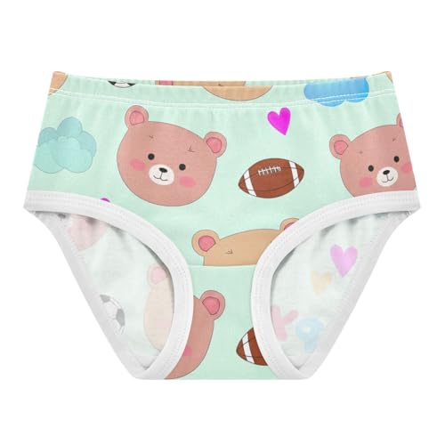 Funny Girls Underwear Toddler 2t Cotton Little Girl Panties Cute Bear Faces Briefs Undies Kids