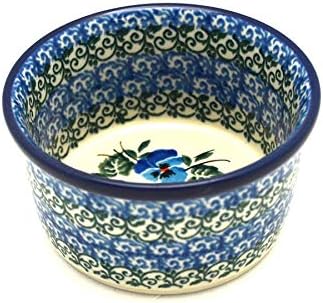 Polish Pottery Ramekin - Winter Viola