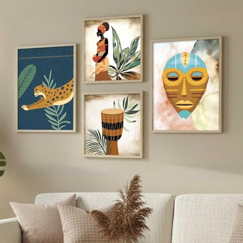 Image of kotart Paintings Modern Art Framed Wall Painting for Living Room Bedroom - Wall Posters /Paintings with Frame - Paintings for Wall Decoration - Set of 4 (Art 6, Small (10x13 or 10x10 inch))