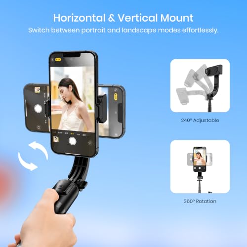 Image of Simpex (SST-002) Gimbal Stabilizer Selfie Stick Tripod, Extendable Design, Anti-Shake Ideal for Photos, Videos, Vlogging & Streaming