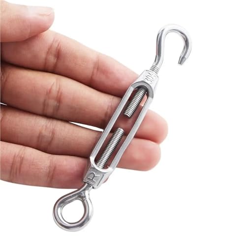 20 piezas de tensores de cable de acero inoxidable M4 M5 M6 M8 con gancho y ojillo miniatura 4