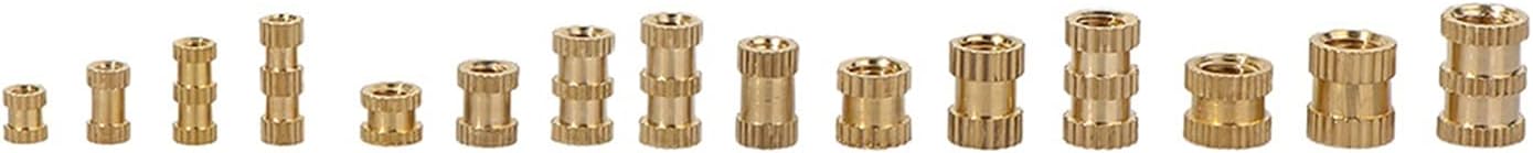 YANGQI yaoqijie 340Pcs M2 M3 M4 M5 Brass Insert Nut Injection Molding Brass Knurled Thread Inserts Nuts Lasting (Color : 340pcs)