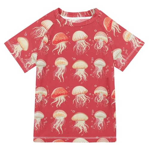 Short Sleeve Rash Guard Bathing Suit Girls Rashguard Swimsuit for Girls Rash Guard Girls 4T Cartoon Jellyfish