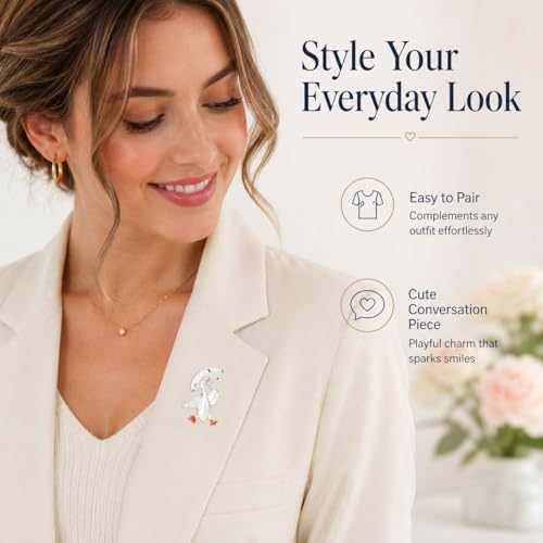 Image of Animal Brooch for Women Zirconia Rhinestone Abalone Shell Animal Lapel Pin Christmas Birthday Holiday Gift for Wife Mother Girlfriend Daughter