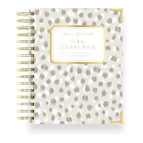 Day Designer 2025 Mini Daily Planner – Premium Planner for Stylish Organization. Combines Monthly Calendar, Hourly Schedule, To-Do List, Gratitude, Goal Setting, Inspirational Quotes, Stickers & More. Elegant laminated Cover with Gold Accents (Chic Design) Cover