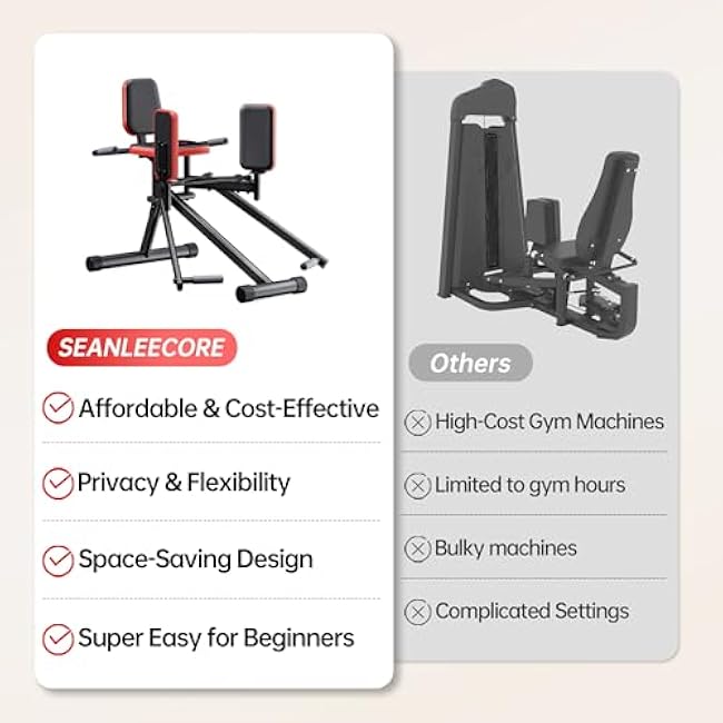 Hip Abductor Machine for Home Gym | Glute & Thigh Exercise Equipment, Outer Thigh Sculpting, Glute Machine for Women, Leg Abductor Machine, Booty Builder for Butt Workout
