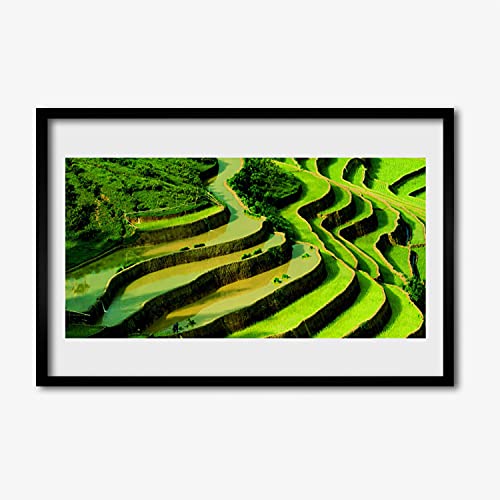 Cadre photo paysage de forêt pour une décoration zen de cuisine et salon