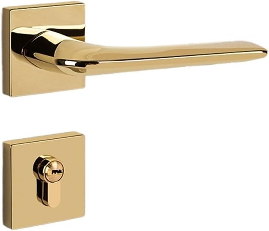 Indoor Room Magnetic Silent Bedroom Split Door Lock Light Luxury Modern Simple Door Handle Lock(PVD Gold)