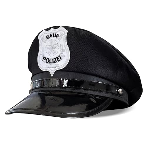 SPIELFERKEL Sauf Polizei Polizeimütze – Schwarze Mütze mit...