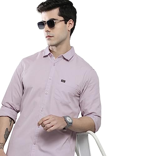 Image of The Indian Garage Co Men Slim Fit Solid Full Sleeves Cutaway Collar Casual Shirt
