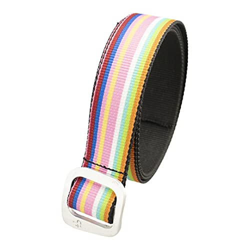 Thomas Bates Women’s Dakota Belt Nylon Blend Outdoor Web Adjustable Buckle Made In The Usa (Sq Stripe Pink Multi, Adult Size) #TOP2