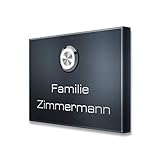 Metzler Aufputz Türklingel aus Edelstahl mit Klingeltaster - Klingel inkl. Gravur - einfache Aufputz-Montage - Pulverbeschichtung in Anthrazit (RAL 7016) - Maße: 11 x 8 cm