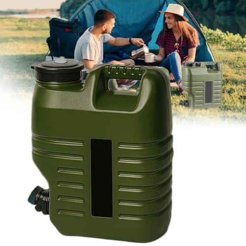 Image of 12 L Camping Water Container Portable Camping Can Water can for Travelling Travel Hiking Picnic Water Storage Containers Dispenser Barrel with Faucet Water Camper Outdoor (Green, 12L)