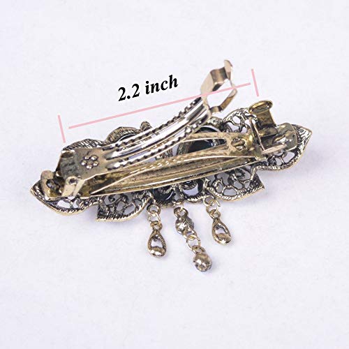 Beetoo Women Retro Butterfly Style Hair Clips Beauty Tools, Vintage Tassel Barrette Hairpin Hair Accessory Metal French Barrette Jewelry (Multicolor) #TOP2