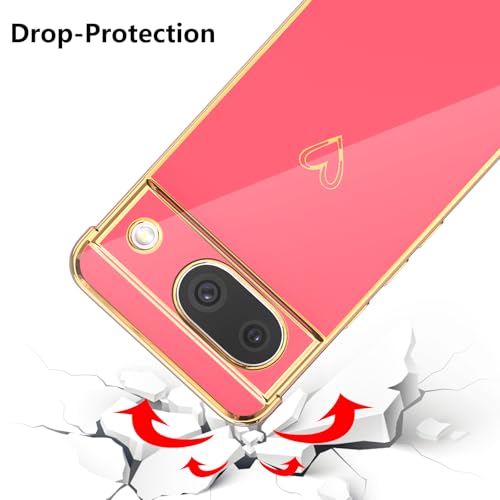 Coque Google Pixel 8a avec protection caméra antichoc motif cœur rose - 3
