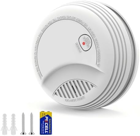 1 Pack Photoelectric Smoke Detector with 9V Battery Included Smok...