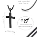 P. BLAKE Black Stainless Steel Cross Necklace for Men Boys Cross Pendant with Chain 22 Inches