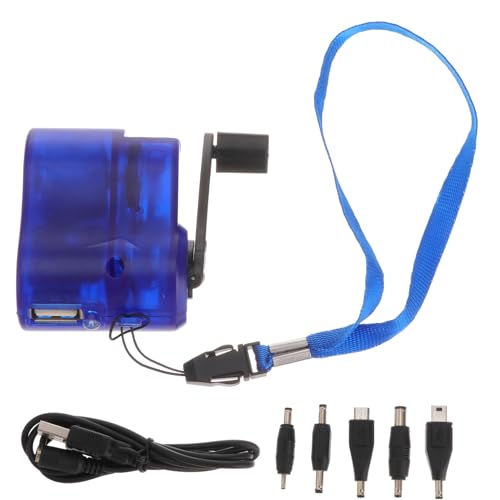 Cargador de emergencia con manivela y cable 5 conectores