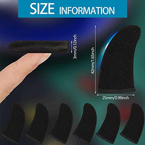 120 Pcs Finger Sleeve For Gaming Anti Sweat Game Controller Finger Thumb Sleeve Breathable Finger Covers Touchscreen Gaming Gloves For Mobile Phone Game, 4 Designs (Black) #TOP1