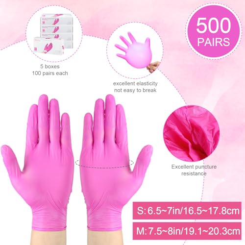 Uiifan 500 Pairs Vinyl Nitrile Blend Gloves Disposable Latex Free Powder Free Gloves for Esthetician, Cleaning Gloves(Medium)