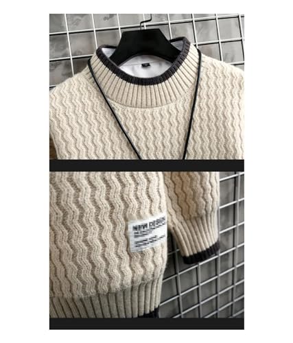 Pull chaud pour homme en maille géométrique à rayures vintage