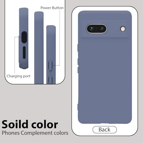 Image of KACA Silicone Back Case for Google Pixel 7a, Soft-Touch, Shockproof Phone Back Cover for Google Pixel 7a (Grey)