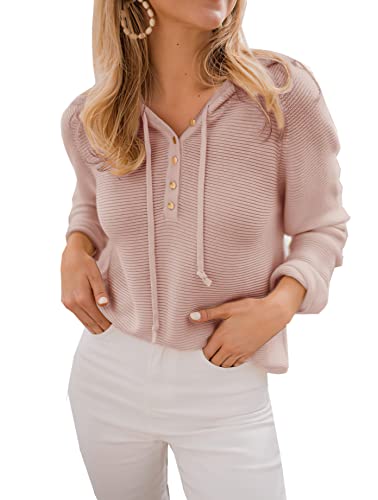 Jiraewh Hoodie Sweatshirt Damen Kapuzenpullover Pullover Casual Strickpullover (Khaki, XL) Cover