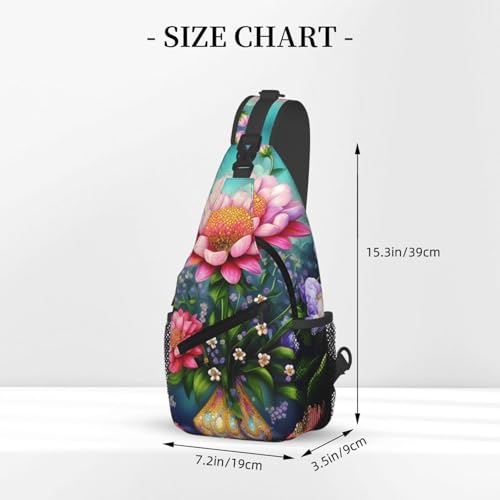 Mochila bandolera urbana floral ligera 2L miniatura 3
