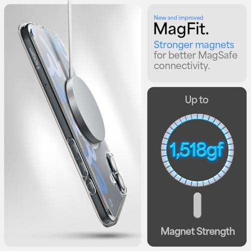 Image of Spigen Ultra Hybrid MagFit Back Cover Case for iPhone 16, MagSafe Compatible, Air Cushion Technology - PC+TPU | Hearts Denim