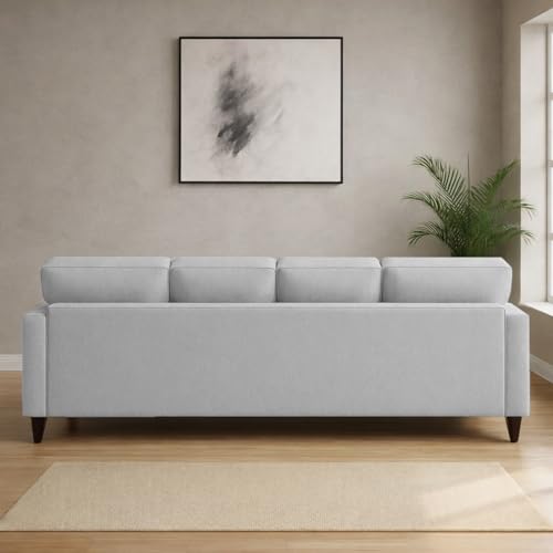 Image of Carlos RHS 4 Seater L Shape Sofa Set for Living Room & Home Office Furniture, Modern Durable Sectional Corner Sofa Couch, Premium Fabric Comfortable Seating with Strong Frame (Grey)