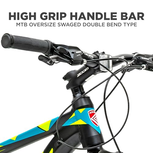 Image of KROSS Haste 29T Unisex Matt Black Multispeed (Shimano 24-Speed) MTB | Alloy Frame with Dual Disc Brakes and Front Suspension Fork | Ideal for 15+ Years (Blue)