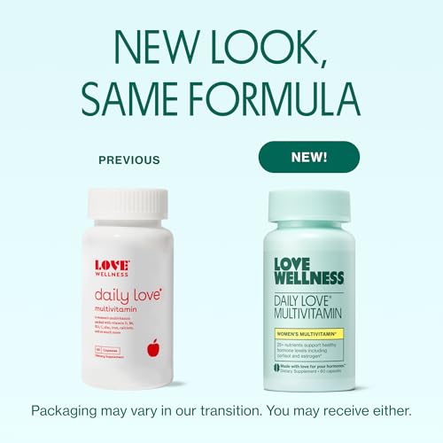 Love Wellness Daily Love Multivitamin for Women | Supports Energy, Cortisol, Immune Health, Stress Relief, & PMS | Complete with Vitamin D, C, Iron, Calcium, Zinc, & Biotin, Magnesium | 60 Count - Image 3