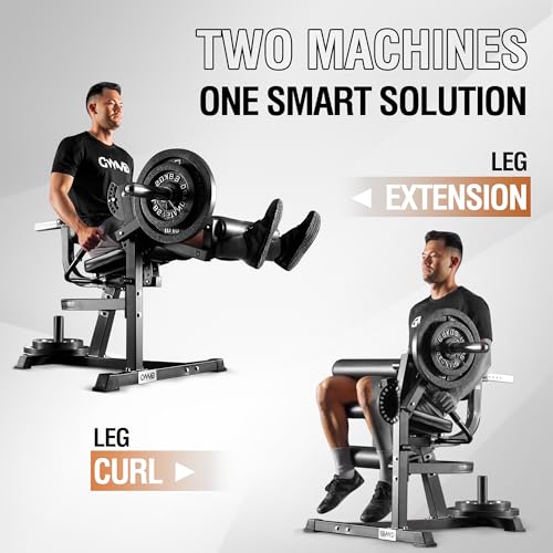 GMWD Leg Extension and Curl Machine, Lower Body Special Leg Machine, Adjustable Leg Exercise Bench with Plate Loaded, Leg Rotary Extension for Thigh, Home Gym Weight Machine