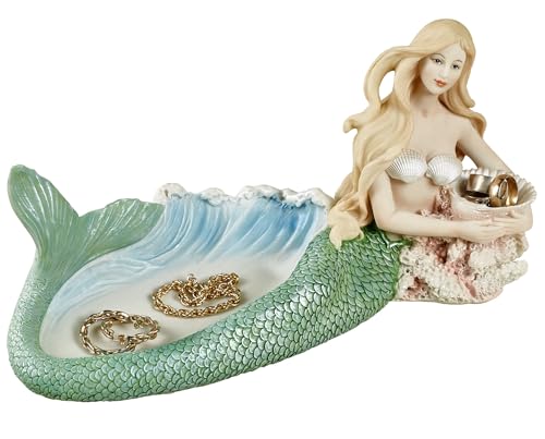 Touch of Class Aristelle Mermaid Accent - Green Tailed Keeper of Soap or Rings - Bathroom Accessory - Convenient Sink Holder - Perfect Decor for En Suite, Kitchen Counter