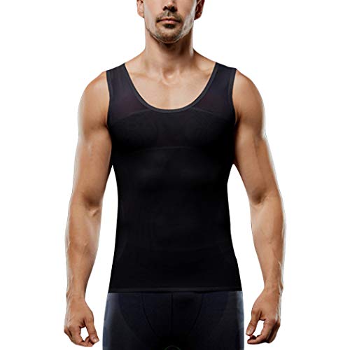 xzbailisha Men's Cool Dry Athletic Compression Baselayer Workout Sleeveless Shirts Black