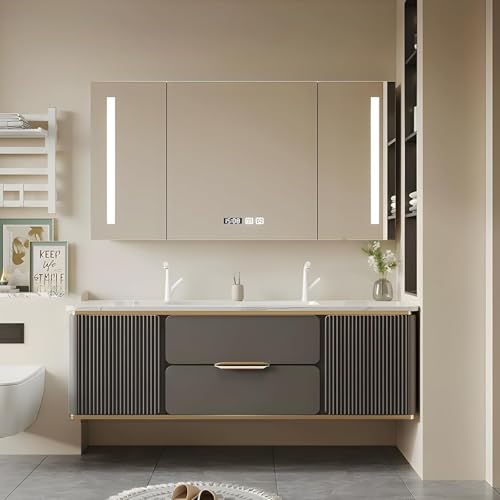 kmnub 92IN Double Sink Bathroom Vanity - Modern Bathroom Vanity