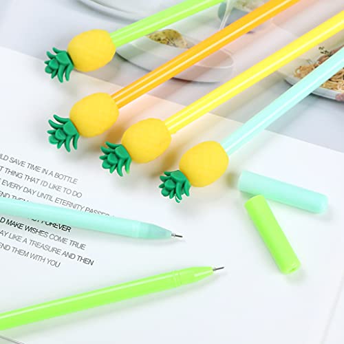 Set de 12 bolígrafos gel tinta negra estilo piña miniatura 6