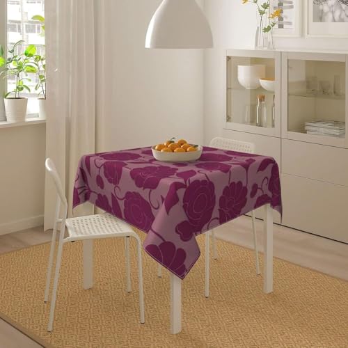 Nappe carrée bohème imprimé floral rétro table cuisine 54x54