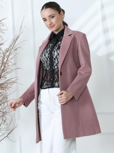 Image of PLAGG Women's Notched Lapel Long Overcoat