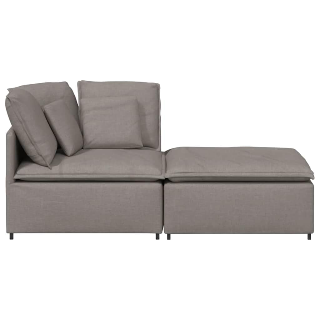 Sofá modular con reposapiés y cojín de tela topo, 200 x 100 x 64 cm, marco de metal, elemento de montaje para salón, sofá esquinero versátil con esquina tapizada y otomana