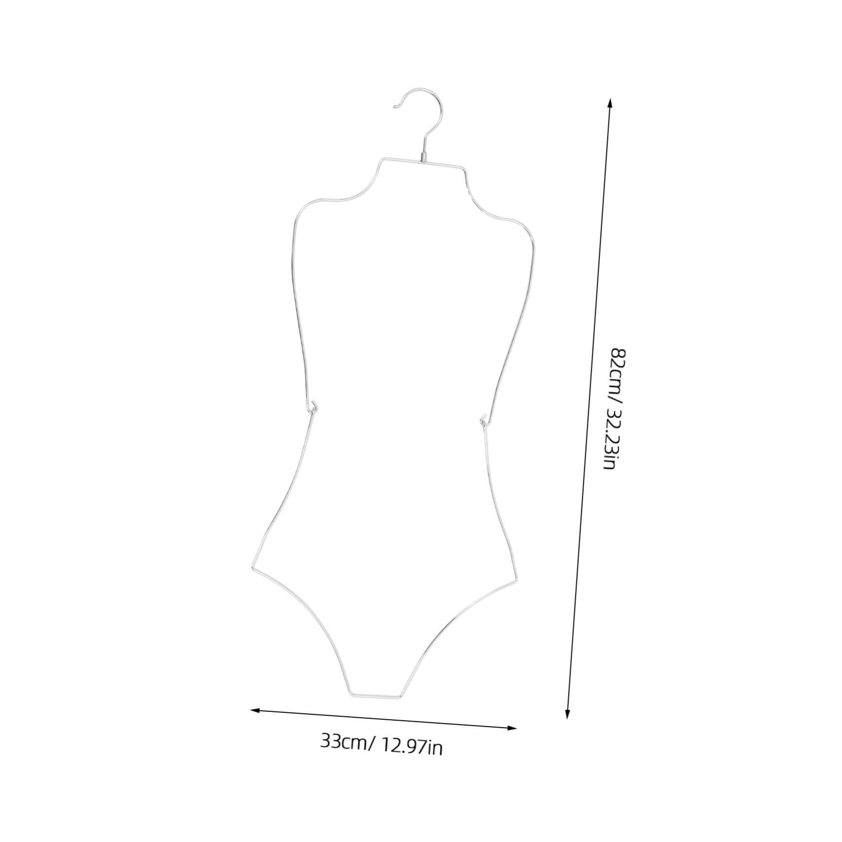 Alipis 2pcs Swimsuit Hanger Folding Swimming Bikini Shape Bathing Suit Form Swimsuits Indoor Lingerie Hanger Swimwear Swimsuit Women Drying Holder Foldable Woman The Aluminum Alloy Silver