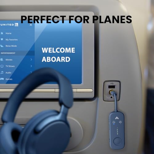 Avantree Relay – Airplane Bluetooth Adapter for AirPods, Bose & Wireless Headphones, Qualcomm Chip, aptX Adaptive & HD Audio Transmitter, 25Hrs Battery, 3.5mm AUX for Flight, Travel & Gym by Avantree - Image 2